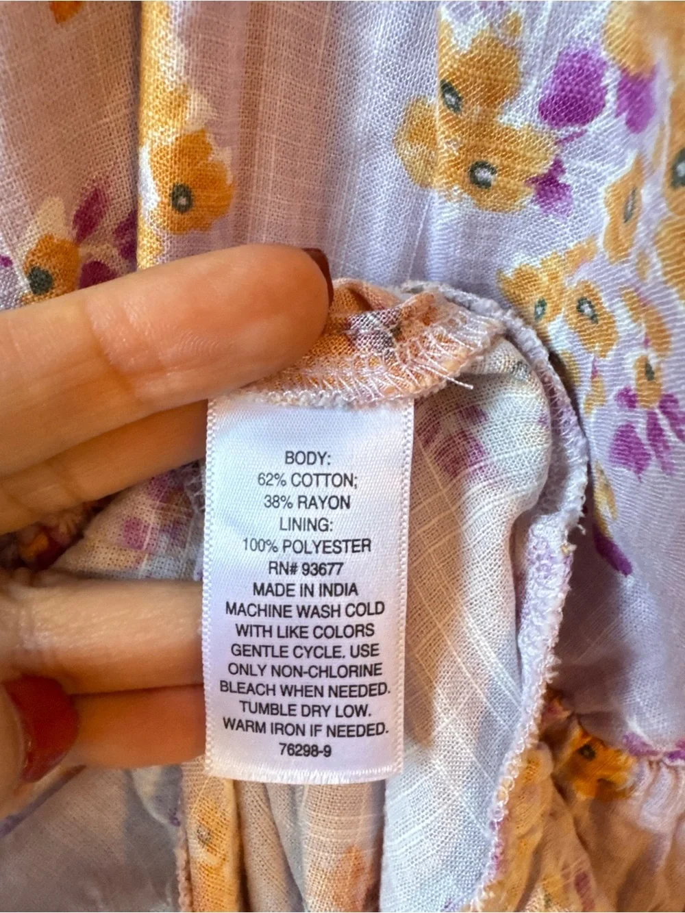 Floral Smocked Waist Lavender Mini Dress